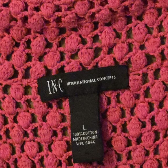 Y2K Inc Sweater Vest Size L Petal Pink Crocheted Coastal Beachy Festival 90's - Picture 3 of 5